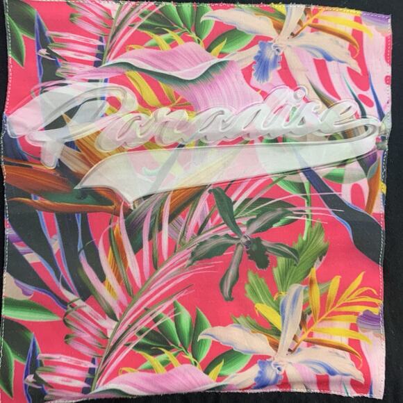 Akademiks T-Shirt Mens 3XL Pink Graphic Paradise Floral Hip Hop - Picture 6 of 9